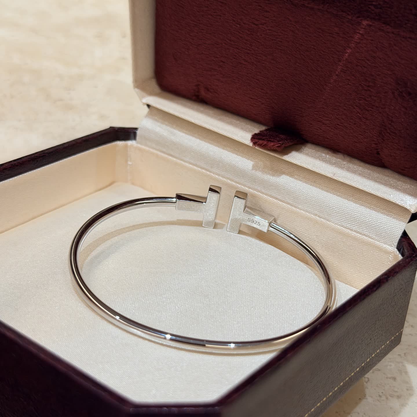 Tiffany & Co. Blue Enamel and Diamond T Bracelet